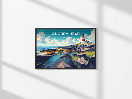 Quoddy Head Landscape Poster | Lubec, Maine Vacation Wall Art — framed and ready to hang, 2x3 in