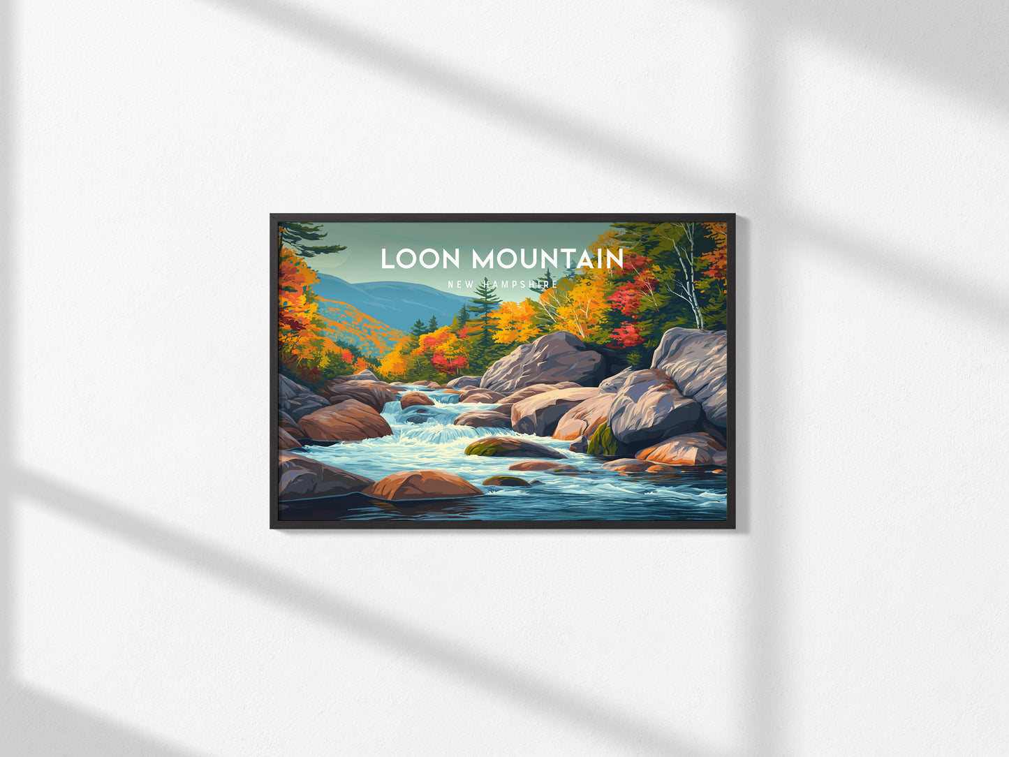 Loon Mountain Landscape Poster | New Hampshire Framed or Unframed Wall Art — framed and ready to hang, 2x3 in