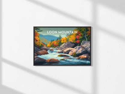 Loon Mountain Landscape Poster | New Hampshire Framed or Unframed Wall Art — framed and ready to hang, 2x3 in