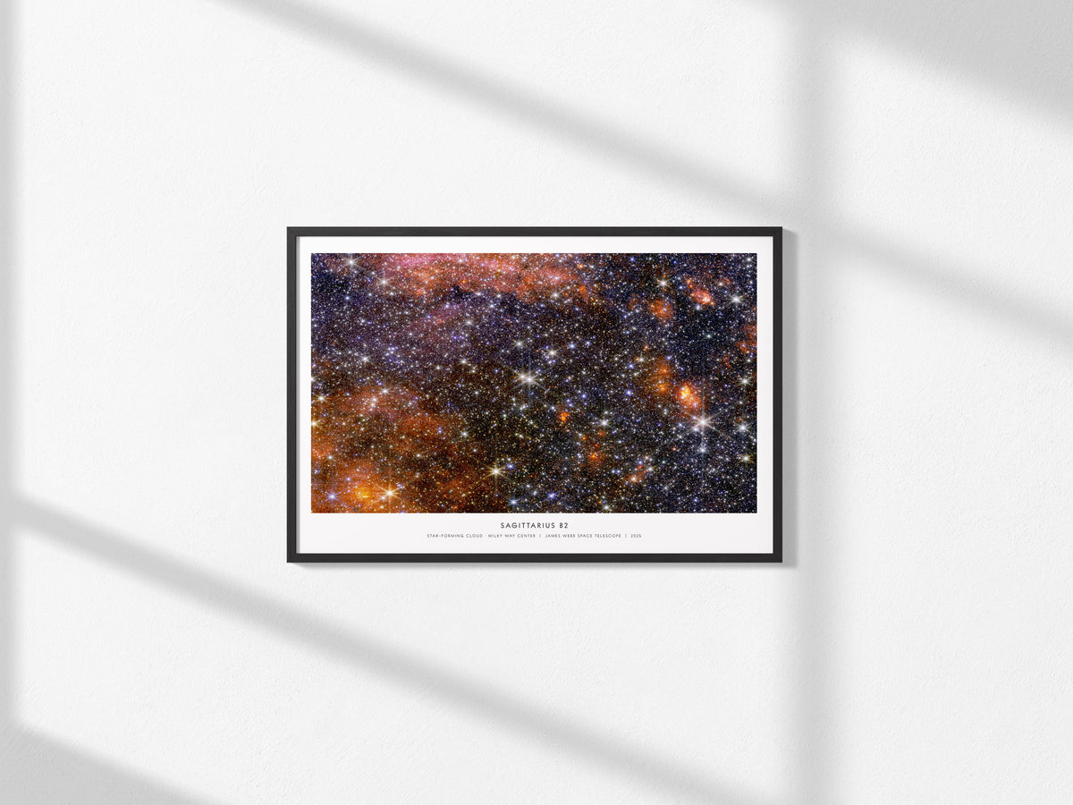 Sagittarius B2 Landscape Poster | NASA Star-forming Cloud · Milky Way Center Galaxy Wall Art — framed and ready to hang, 2x3
