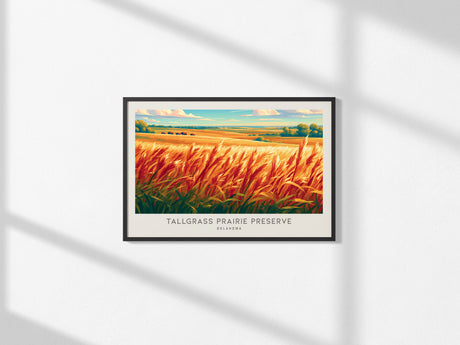 Tallgrass Prairie Preserve Landscape Matte Border Poster | Oklahoma Travel Wall Art — framed and ready to hang, 2x3 in