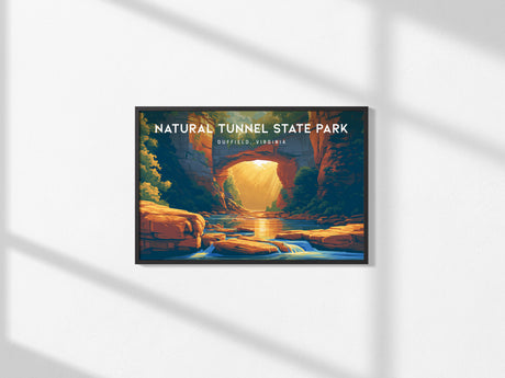 Natural Tunnel State Park Landscape Poster | Duffield, Virginia Scenic Cave Framed or Unframed Wall Art — framed and ready to