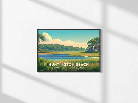 Huntington Beach Landscape Poster | Murrells Inlet, South Carolina Travel Wall Art — framed and ready to hang, 2x3 in