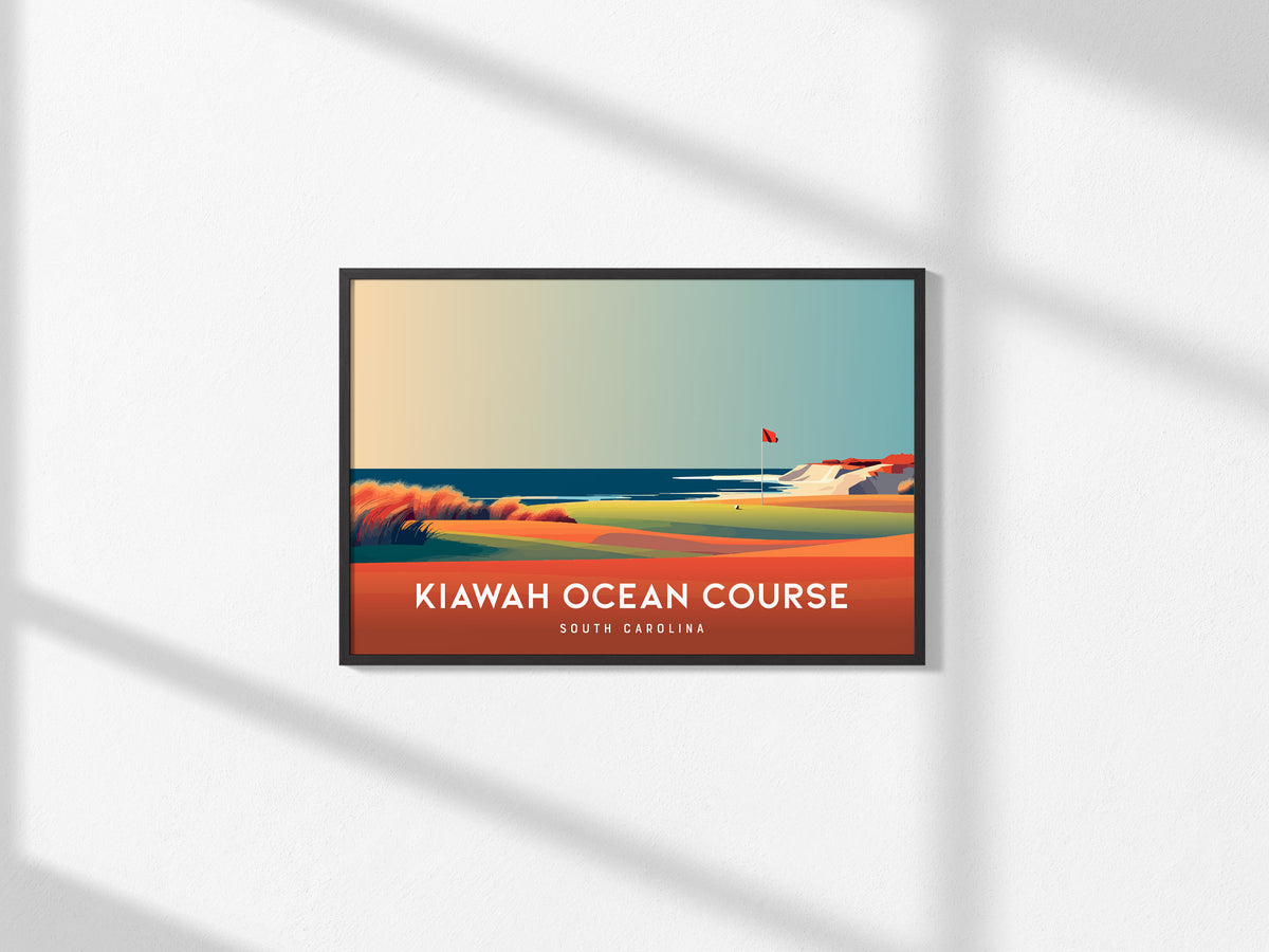 Kiawah Ocean Course Landscape Poster | South Carolina Country Club Decor Wall Art — framed and ready to hang, 2x3 in