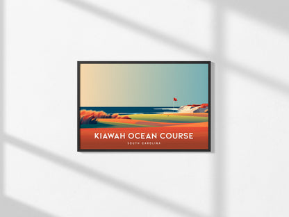 Kiawah Ocean Course Landscape Poster | South Carolina Country Club Decor Wall Art — framed and ready to hang, 2x3 in