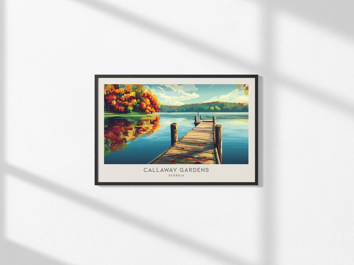 Callaway Gardens Landscape Matte Border Poster | Georgia Travel Gift Framed or Unframed — framed and ready to hang, 2x3 in
