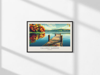 Callaway Gardens Landscape Matte Border Poster | Georgia Travel Gift Framed or Unframed — framed and ready to hang, 2x3 in