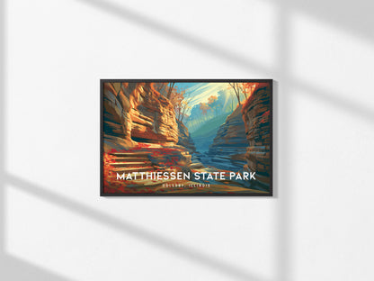 Matthiessen State Park Landscape Poster | Oglesby, Illinois Framed or Unframed Vacation Wall Art — framed and ready to hang