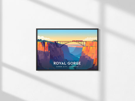 Royal Gorge Landscape, Canon City, Colorado Poster | Scenic Gorge Adventure Framed or Unframed Wall Art — framed and ready to