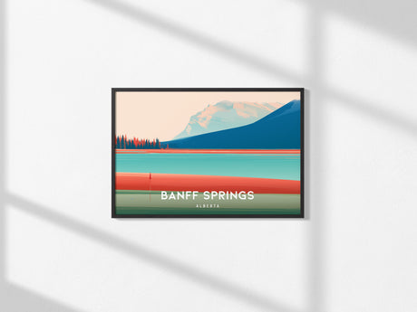 Banff Springs, Alberta Landscape Poster | Links Poster & Framed or Unframed Wall Art — framed and ready to hang, 2x3 in