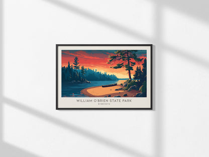 William O'Brien State Park Landscape Matte Border Poster | Minnesota Vacation Wall Art — framed and ready to hang, 2x3 in
