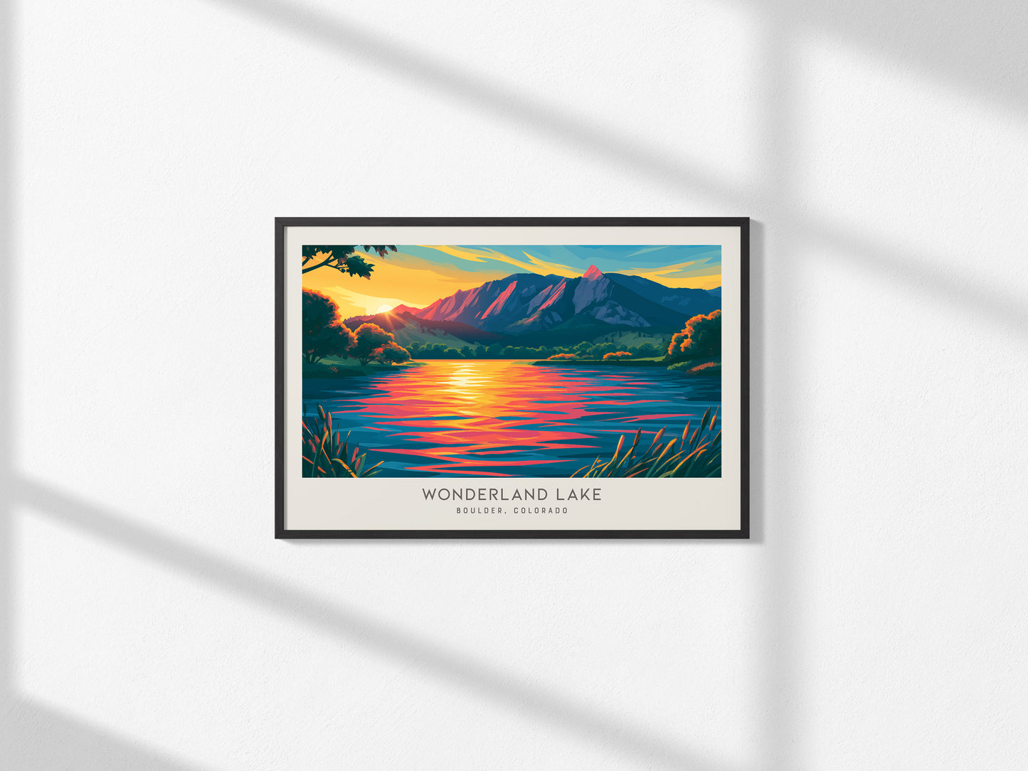 Wonderland Lake Landscape Matte Border Poster | Travel Wall Art — framed and ready to hang, 2x3 in