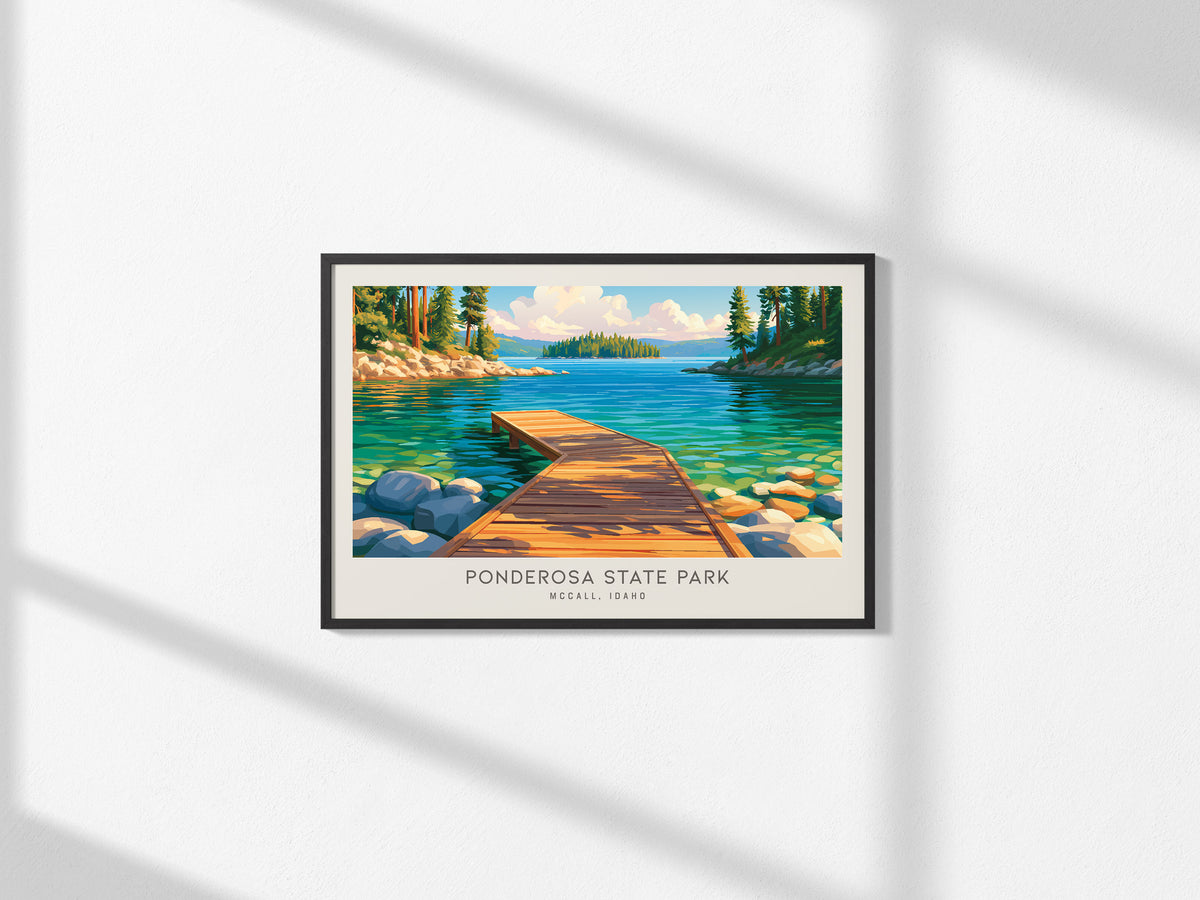Ponderosa State Park Landscape Matte Border Poster | Mccall, Idaho Travel Gift Wall Art — framed and ready to hang, 2x3 in