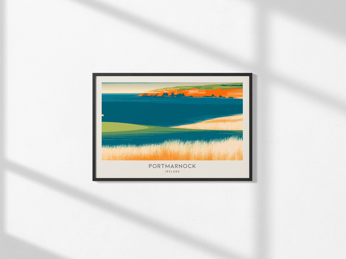 Portmarnock Landscape Matte Border Poster | Ireland Golf Wall Art & Framed or Unframed Decor — framed and ready to hang, 2x3