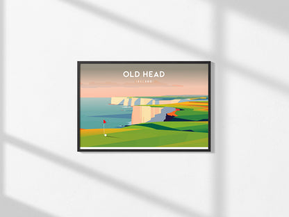 Old Head Landscape Poster | Ireland Links Poster & Framed or Unframed Golf Wall Art — framed and ready to hang, 2x3 in