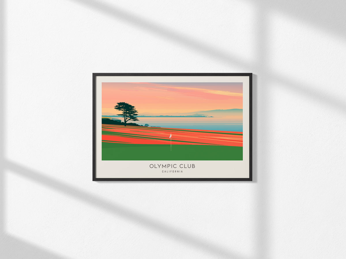 Olympic Club Landscape Matte Border Poster | California Golf Wall Art & Framed or Unframed — framed and ready to hang, 2x3 in
