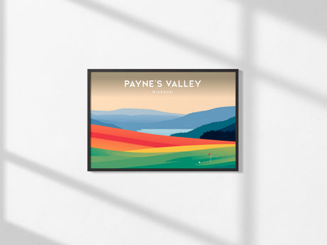 Payne's Valley Landscape Poster | Missouri Country Club Decor & Golf Course Print Wall Art — framed and ready to hang, 2x3 in