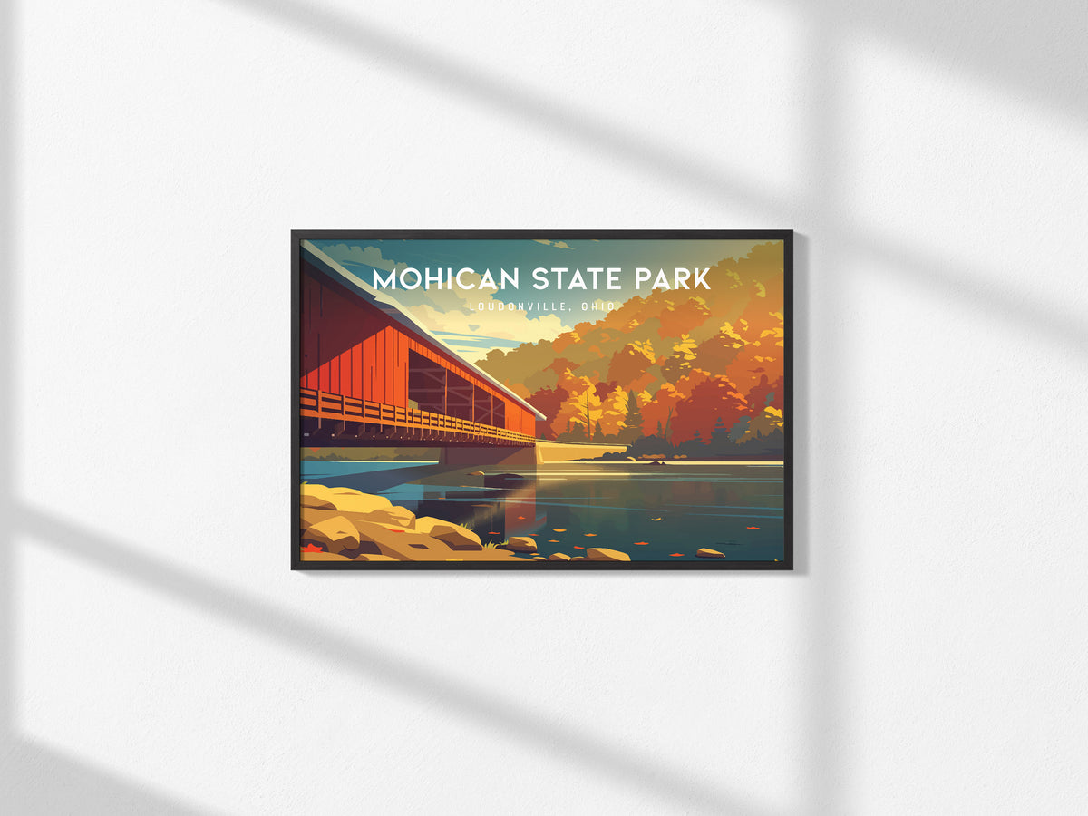 Mohican State Park Landscape Poster | Loudonville, Ohio Framed or Unframed Forest Wall Art — framed and ready to hang, 2x3 in