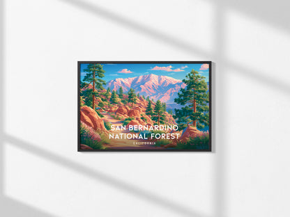 San Bernardino National Forest Landscape Poster | California Travel Wall Art — framed and ready to hang, 2x3 in