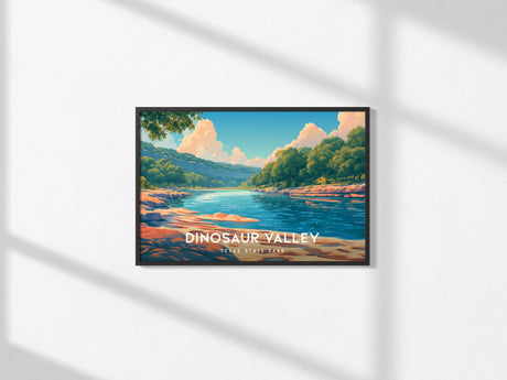 Dinosaur Valley State Park Landscape Poster | Glen Rose, Texas Vacation Wall Art — framed and ready to hang, 2x3 in