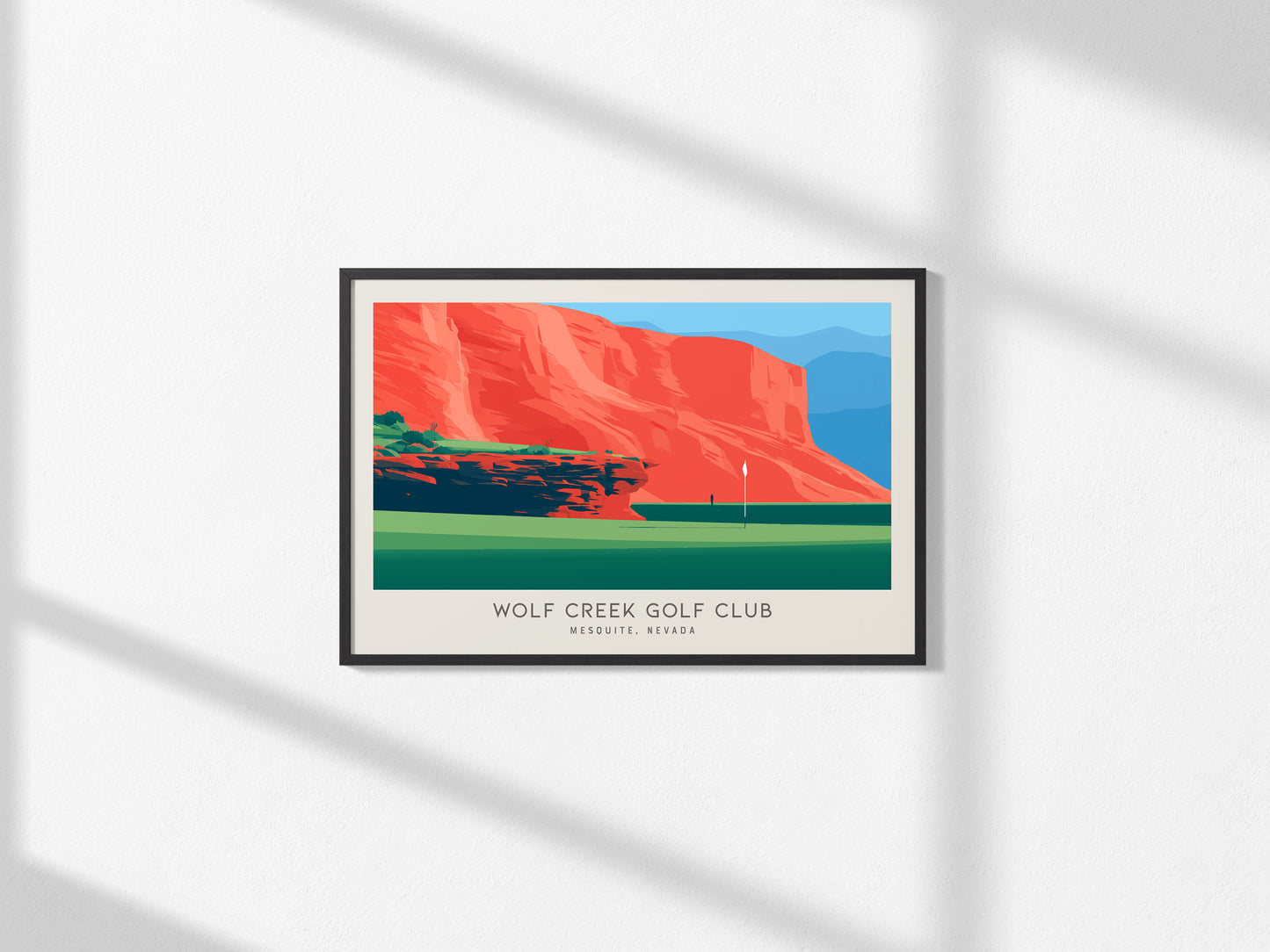 Wolf Creek Golf Club Landscape Matte Border Poster | Mesquite, Nevada Country Club Decor Golf Wall Art — framed and ready to
