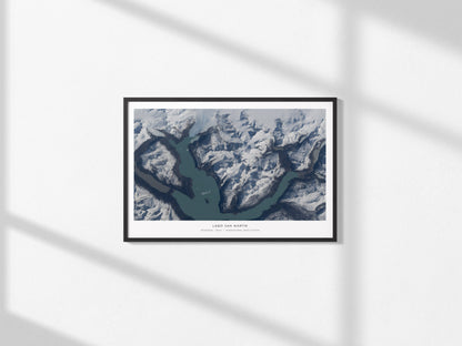 Lago San Martín Landscape Poster | NASA Space Photography Patagonia · Chile Astronomy Print — framed and ready to hang, 2x3 i