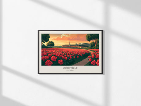 Louisville Landscape Matte Border Poster | Kentucky Travel Wall Art — framed and ready to hang, 2x3 in