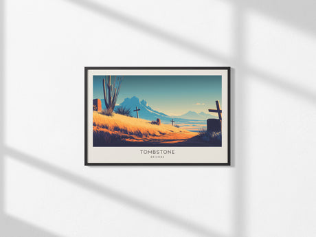 Tombstone Landscape Matte Border Poster | Arizona Travel Wall Art — framed and ready to hang, 2x3 in