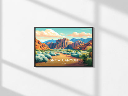 Snow Canyon Landscape Poster | Utah Red Rock Framed or Unframed Wall Art — framed and ready to hang, 2x3 in