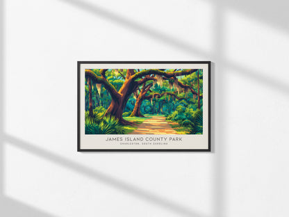 James Island County Park Landscape Matte Border Poster | Charleston, South Carolina Travel Wall Art — framed and ready to han