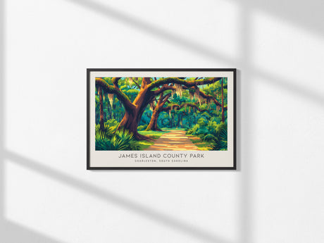 James Island County Park Landscape Matte Border Poster | Charleston, South Carolina Travel Wall Art — framed and ready to han
