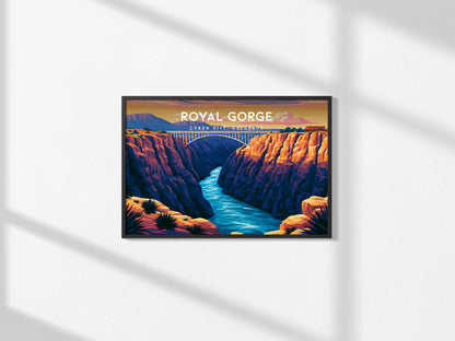 Royal Gorge Landscape, Canon City, Colorado Poster | Scenic Gorge Adventure Framed or Unframed Wall Art — framed and ready to