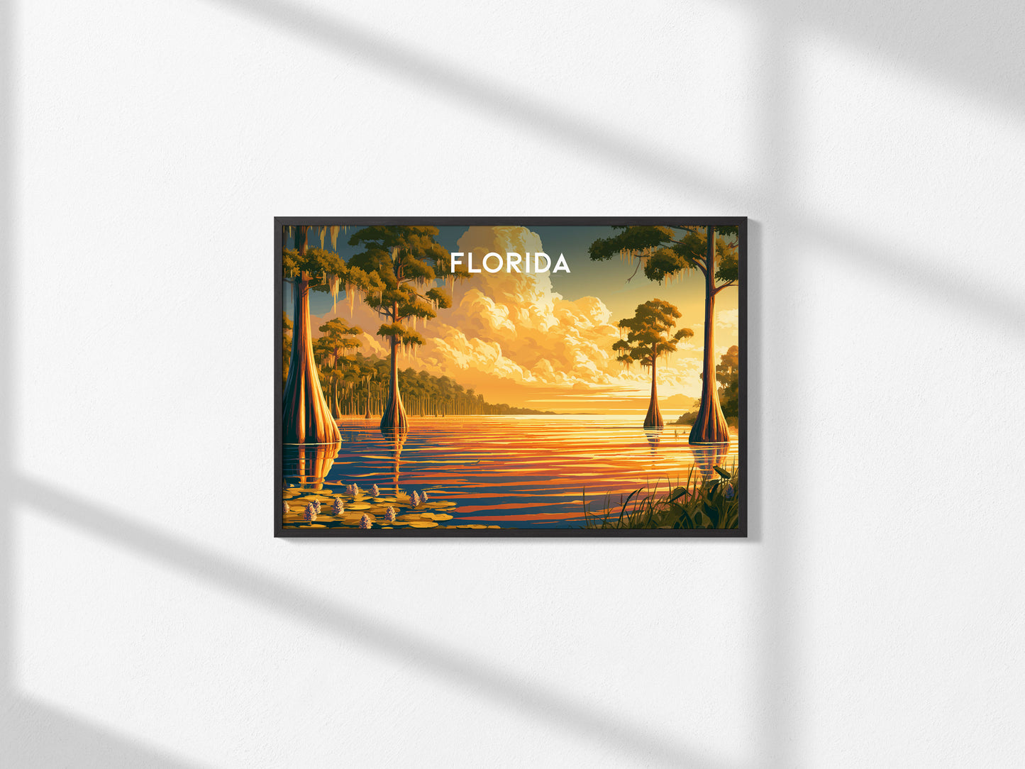 Florida Landscape Poster | Travel Wall Art — framed and ready to hang, 2x3 in