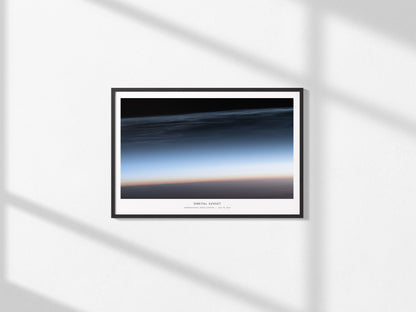 Orbital Sunset Landscape Poster | NASA International Space Station Space Photography Wall Art — framed and ready to hang, 2x3