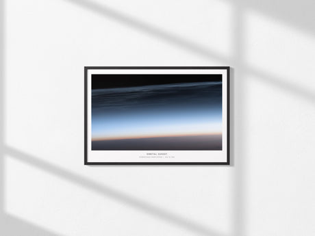Orbital Sunset Landscape Poster | NASA International Space Station Space Photography Wall Art — framed and ready to hang, 2x3