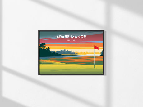Adare Manor Landscape Poster | Ireland Country Club Decor & Golf Course Wall Art — framed and ready to hang, 2x3 in