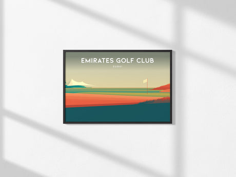 Emirates Golf Club Landscape Poster | Dubai Links Poster & Country Club Decor Wall Art — framed and ready to hang, 2x3 in