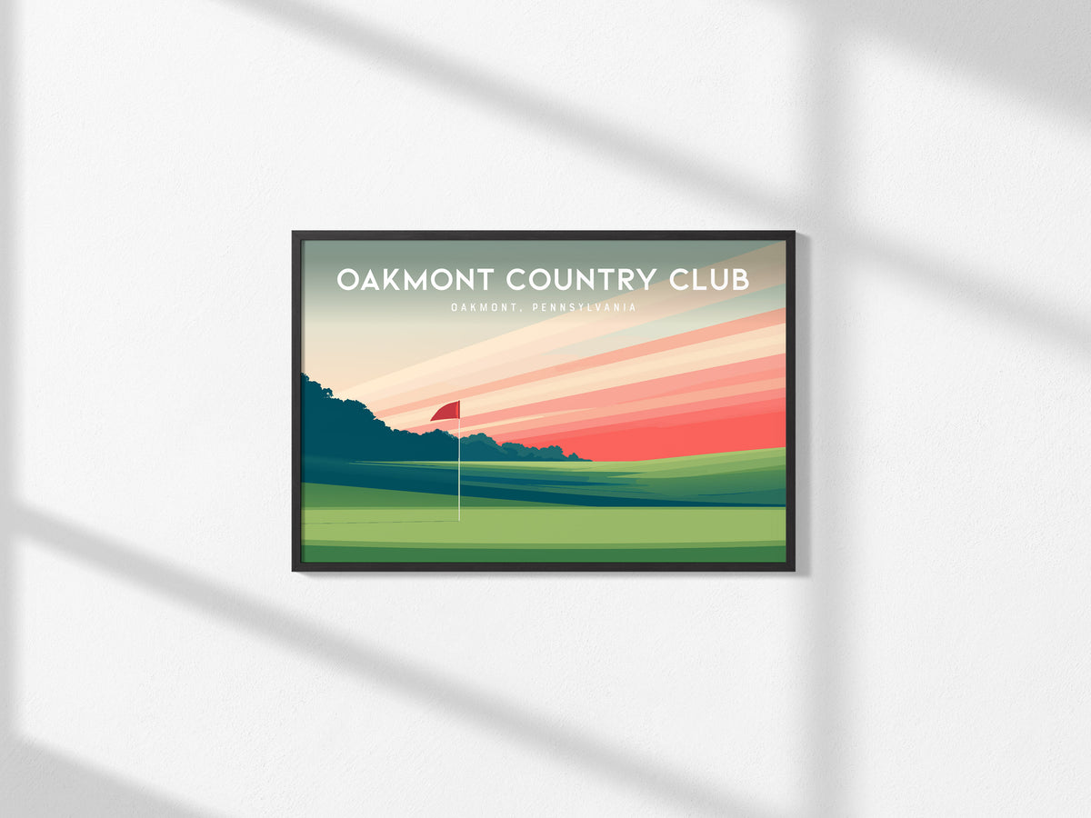 Oakmont Country Club Landscape Poster | Oakmont, Pennsylvania Country Club Decor Wall Art — framed and ready to hang, 2x3 in