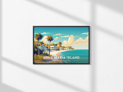 Anna Maria Island, Bradenton, Florida Poster | Landscape Tropical Beach Print Wall Art — framed and ready to hang, 2x3 in