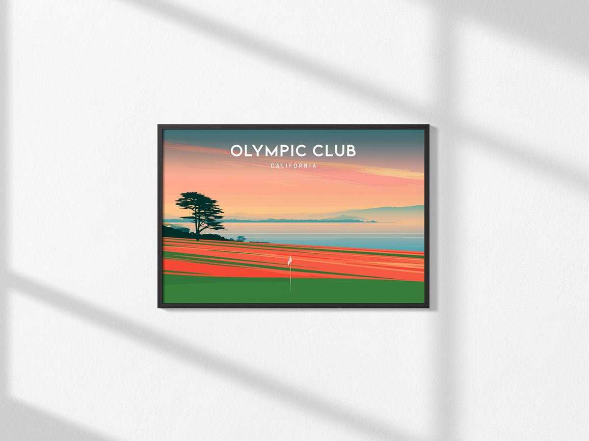 Olympic Club Landscape Poster | California Country Club Decor & Golf Wall Art — framed and ready to hang, 2x3 in