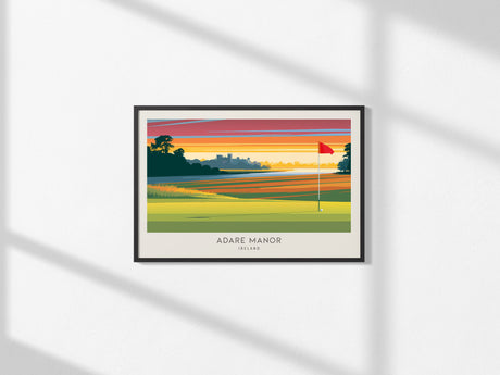 Adare Manor Landscape Matte Border Poster | Ireland Golf Wall Art & Framed or Unframed Decor — framed and ready to hang, 2x3