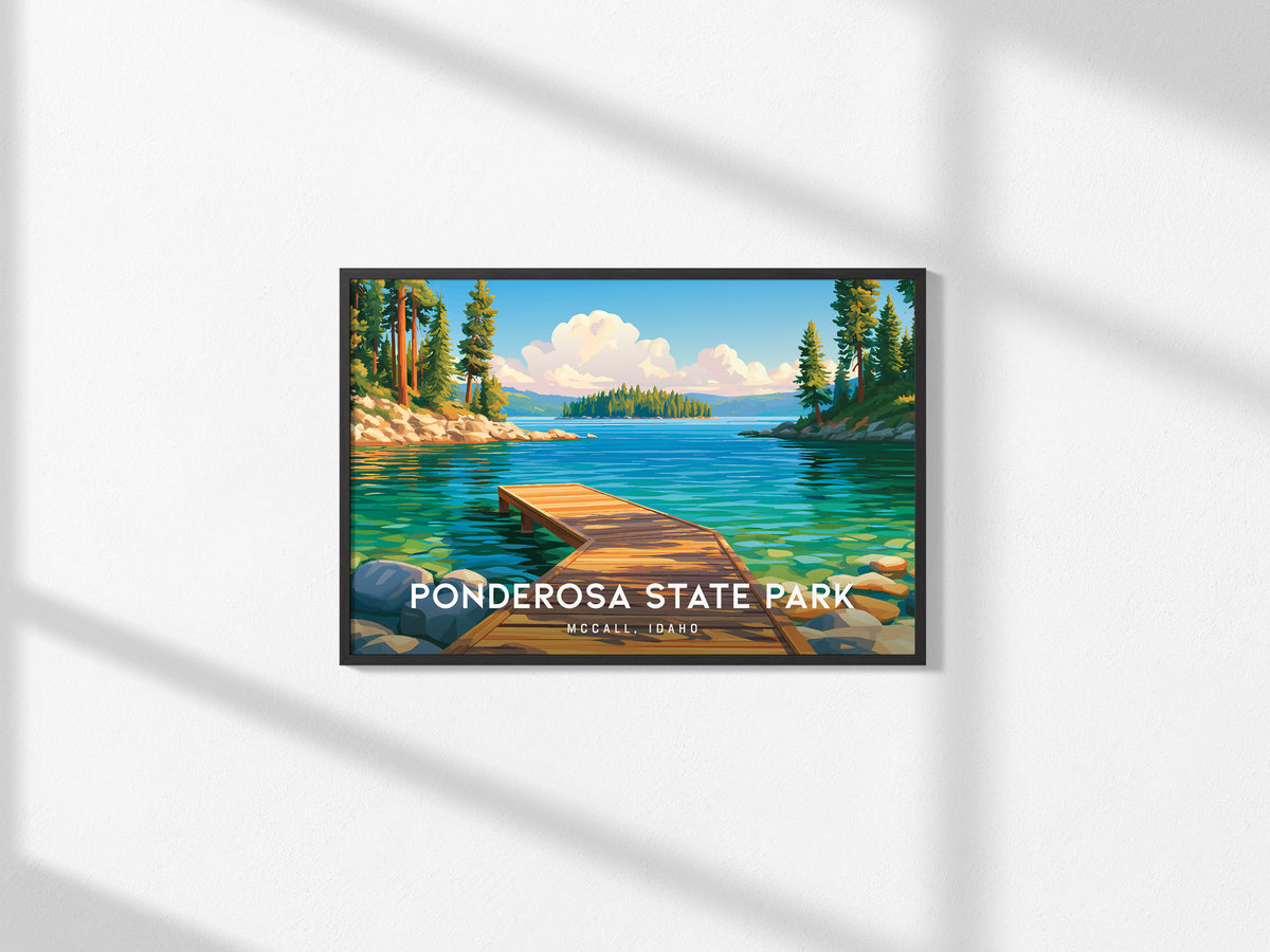 Ponderosa State Park Landscape Poster | McCall, Idaho Vacation Wall Art — framed and ready to hang, 2x3 in