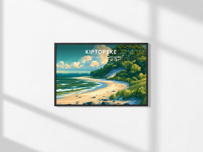 Kiptopeke Landscape Poster | Cape Charles, Virginia Vacation Wall Art — framed and ready to hang, 2x3 in