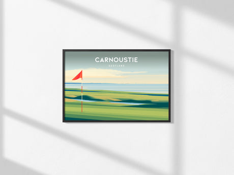 Carnoustie Landscape Poster | Scotland Golf Wall Art Framed or Unframed — framed and ready to hang, 2x3 in