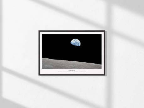 Earthrise Landscape Poster | NASA Apollo 8 Mission Astronomy Print Space Photography Wall Art — framed and ready to hang, 2x3