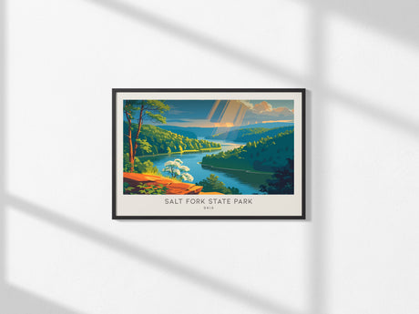 Salt Fork State Park Landscape Matte Border Poster | Ohio Vacation Wall Art — framed and ready to hang, 2x3 in