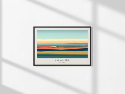 Carnoustie Landscape Matte Border Poster | Scotland Golf Course Print Travel Wall Art — framed and ready to hang, 2x3 in