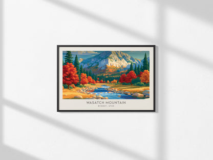 Wasatch Mountain Landscape Matte Border Poster | Midway, Utah Vacation Wall Art — framed and ready to hang, 2x3 in