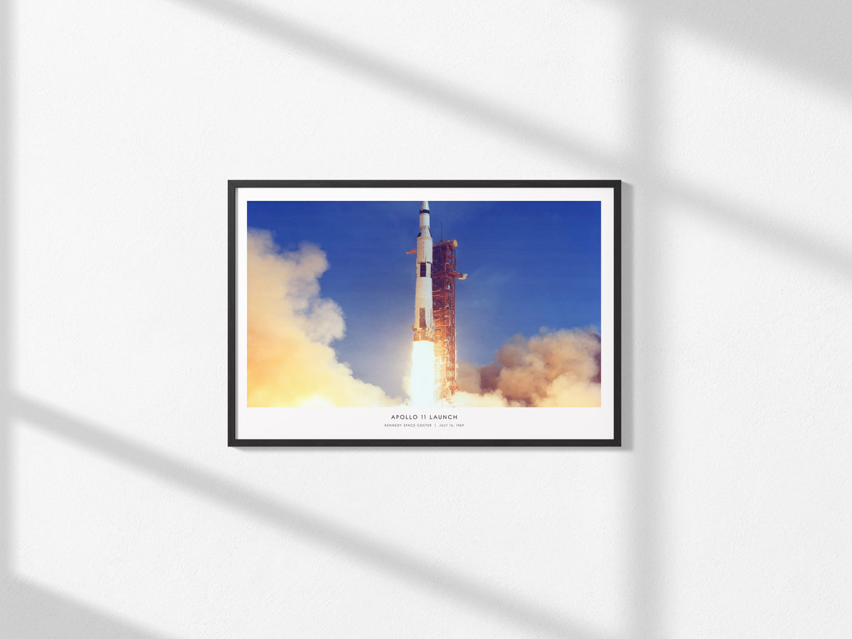 Apollo 11 Launch Landscape Poster | NASA Kennedy Space Center Space Photography Wall Art — framed and ready to hang, 2x3 in