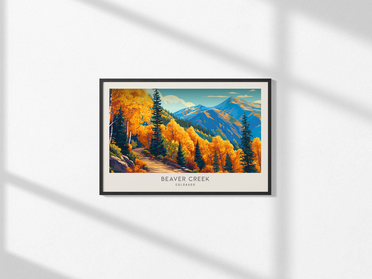 Beaver Creek Landscape Matte Border Poster | Colorado Destination Print Travel Wall Art — framed and ready to hang, 2x3 in
